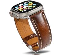 Gomvadr Bracelets en cuir compatibles avec Apple Watch 38 mm, 40 mm, 41 mm, 42 mm, 44 mm, 45 mm, 49 mm, bracelet en cuir à l'huile de cire pour hommes Ultra série 9 8 7 6 5 4 3 2 1, 38mm 40mm 41mm