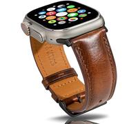 Gomvadr Bracelets en cuir compatibles avec Apple Watch 38 mm, 40 mm, 41 mm, 42 mm, 44 mm, 45 mm, 49 mm, bracelet en cuir à l'huile de cire pour hommes Ultra série 9 8 7 6 5 4 3 2 1, 38mm 40mm 41mm