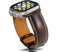 Gomvadr Bracelets en cuir compatibles avec Apple Watch 38 mm, 40 mm, 41 mm, 42 mm, 44 mm, 45 mm, 49 mm, bracelet en cuir à l'huile de cire pour hommes Ultra série 9 8 7 6 5 4 3 2 1, 42mm 44mm 45mm