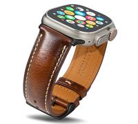 Gomvadr Bracelets en cuir compatibles avec Apple Watch 38 mm, 40 mm, 41 mm, 42 mm, 44 mm, 45 mm, 49 mm, pour hommes Ultra Series 9 8 7 6 5 4 3 2 1, 42mm 44mm 45mm, Cuir, No Gemstone