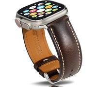 Gomvadr Bracelets en cuir compatibles avec Apple Watch 38 mm, 40 mm, 41 mm, 42 mm, 44 mm, 45 mm, 49 mm, pour hommes Ultra Series 9 8 7 6 5 4 3 2 1, 38mm 40mm 41mm, Cuir, No Gemstone