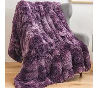 GONAAP Couverture en Fausse Fourrure Super Douce et Confortable en Peluche à Poils Longs pour canapé, Sofa et lit (Violet tie-Dye, Couvre-lit (127 x 152,4 cm))
