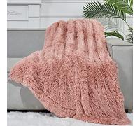 GONAAP Couverture Super Douce en Fausse Fourrure à Poils Longs réversible pour Chambre d'entraîneur Rose