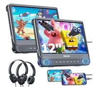 GOnavidio 12" Double Lecteur DVD Voiture avec entrée HDMI,2 Lecteur DVD Portable Voiture indépendants,ecrans Prise en Charge de la Carte USB/TF, décodage HD