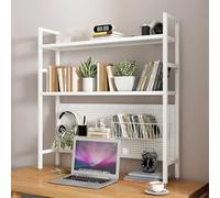 GONCBKVN Étagère de Bureau en métal à 2 Niveaux, étagère de Bureau d'ordinateur avec Panneau perforé, Support de Rangement de comptoir