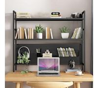 GONCBKVN Étagère de Bureau en métal à 2 Niveaux, étagère de Bureau d'ordinateur avec Panneau perforé, Support de Rangement de comptoir