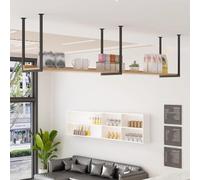 GONCBKVN Support d'étagère à Montage au Plafond avec Planches, étagères flottantes, casier à vin, présentoir de Rangement Suspendu, pour la décoration de la Cuisine, du Bar et de la Salle à Manger