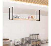 GONCBKVN Support d'étagère à Montage au Plafond avec Planches, étagères flottantes, casier à vin, présentoir de Rangement Suspendu, pour la décoration de la Cuisine, du Bar et de la Salle à Manger