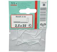 Gond à vis - acier rilsanisé - 2.5x25 mm