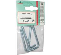 VYNEX Gond à vis zingué 5 x70 SC x4