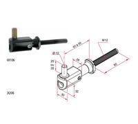 Gond De Portail Réglable Sur Vis Métal À Sceller - L 60 À 85 Mm - Noir Tirard