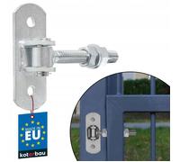 KOTARBAU® Charniere Portail - Acier - 130 mm M18 - Argenté - Charnière Réglable pour Portillon Extérieur - Gond Portail Lourd - avec Plaque de Fixation - Gond Réglable Galvanisée