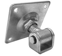 Gond sur Platine 80x80mm, avec Étrier, Réglable - 4 Trous - M16