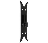Gond sur platine bout queue de carpe - D14 - H : 220 mm - 40 x 3 mm - noir