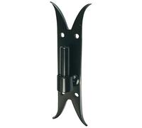 Gond sur platine bout queue de carpe - D16 - H : 220 mm - 40 x 3 mm - noir