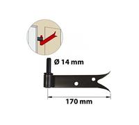 Gond tableau acier prépeint, H.80x Diam.14 mm