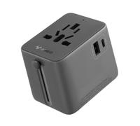 GONEO Adaptateur Voyage avec USB C USB A, et AC Prise Universelle France vers Anglaise USA Japonais Canada Italienne Chinoise Suisse Afrique du Sud, Adaptateur Type G A B D, Compatible 200+ Pays