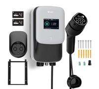 GONEO Borne de Recharge 22kW 8A-32A Wallbox pour Véhicules électriques 480V Triphasé OCPP avec Câble de 5m avec Carte RFID IP65 IK10 Protection Wi-FI APP Bluetooth Contrôle Chargement Programmé