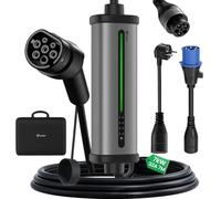 GONEO Borne de Recharge Véhicules Électrique 7,4kW 8A-32A Courant Réglable Mobile Wallbox Monophasé Rapide Station de Chargeur Voiture Electrique avec Prise （Schuko + CEE） IP66 7m Cable pour BEV/PHEV