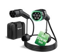 GONEO Câble de Recharge Type 2 22kW 32A 6M, 3 Phase Mode 3 NF et IP54 Étanche TPU Cable, Compatible avec Renault ZOE/Peugeot e-208/Tesla/Véhicule Électrique/PHEV