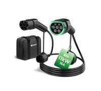 GONEO Cable Type 2 11kW Mod 3 Cable de Recharge Voiture Electrique | 6 Mètres, 16A, Triphasé, TÜV et CE, Ignifuge UL94 V-0, avec sac de transport, compatible avec la plupart des Type 2