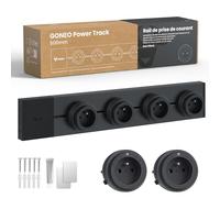 GONEO Multiprise Murale sur Rail 50cm, modulaire et Extra Plate, 4 adaptateurs Amovibles, Prise électrique Multiple en saillie, 2P+T, 16A 3680W, pour Cuisine, Salon, îlot Central et Bureau