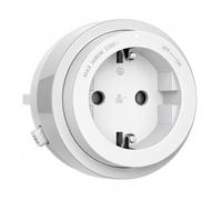 GONEO Prise Schuko allemande 16 A blanche pour système rail électrifié | Virole extérieure ON/OFF, avant fixe, voyant LED blanc, verrouillage avec bouton de déverrouillage, pour rails GONEO, breveté