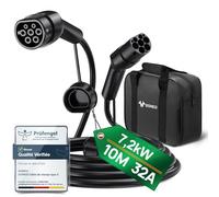 GONEO Type 2 Câble de Charge Voiture Électrique 7,2kW/10M/32A/Monophasé/Mode 3 Câble de Charge pour EV/PHEV Rapide Charge Véhicule Électrique Hybride avec Sac de Transport
