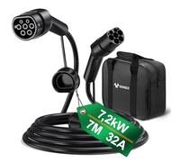 GONEO Type 2 Câble de Recharge Voiture Électrique 7,2kW/7M/32A/Monophasé/Mode 3 Câble de Charge Type 2 pour EV/PHEV Rapide Charge Véhicule Électrique Hybride Type 2 à Type 2/CSS2 avec Sac de Transport