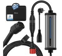 GONEO Wallbox Mobile 11kW Borne de Recharge Voiture Électrique Câble de Charge Type 2 7M 3 Phases Réglable 8-16A Timer 2-8H IP66 pour Véhicules Électriques et Hybrides Prise Domestique Prise CEE