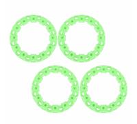 Gonetre 4 Pièces 10 Pouces Enjoliveur de Roue de VTT Protection de Moyeu Décor Capuchon de Jante en Plastique Anti-Rayures Look Sportif pour Go Kart Ajustement Universel Matériau ABS (Vert)