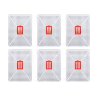 Gonetre 6pcs Plastic Queen Bee Cage Tokekeeping Tool Square Buckle Design Safe Mesh Grid for Artificial Frumming Introduction of Queens Food Grade Material 14x10.5x2.5cm