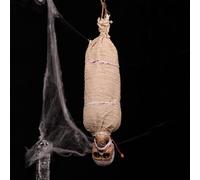 Gonetre Accessoire de Cadavre d'halloween Suspendu avec Lumière et Son, | Squelette en Résine, Rembourrage en Coton, les Yeux Brillent avec un Cri D'horreur, pour Décor D'arbre de Cour de Fête de