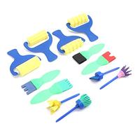 Gonetre Brosse de Peinture éponge pour Enfants Pays Brushes Set Non Toxique Safe Eva Plastic Lightweight Easy Grip 12 Formes Différentes pour Les Enfants Art Craft Toary Tools