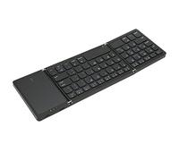 Gonetre Clavier d'ordinateur pliable B089t 3 fonctions pavé tactile plié, 64 touches, portable, type C, fermeture de charge, clavier d'ordinateur noir