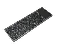 Gonetre Clavier d'ordinateur pliable B089t 3 fonctions pavé tactile plié, 64 touches, portable, type C, fermeture de charge, clavier d'ordinateur noir (gris)