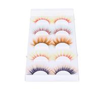 Gonetre Couleurs Colorées Cils Colorés Faux Cils D'œil 6d Gradient Long Long moulé Naturel Naturel à L'air Faux Cils pour Halloween Christmas Stage Show Cosplay DIY Doll Maquillage