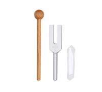 Gonetre Diapason 4096 Hz, Fourchette de Guérison Sonore en Alliage (Argent) | Alliage D'aluminium Antirouille, Maillet en Hêtre et Cristal de Quartz, pour la Musicothérapie, la Méditation et le Yoga