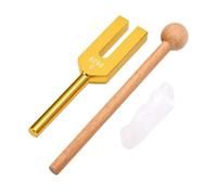 Gonetre Diapason 4096 Hz, Fourchette de Guérison Sonore en Alliage (Doré) | Alliage D'aluminium Antirouille, Maillet en Hêtre et Cristal de Quartz, pour la Musicothérapie, la Méditation et le Yoga