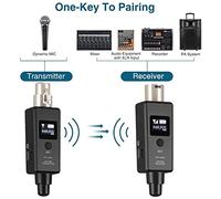 Gonetre Émetteur de Microphone sans Fil Système Professionnel avec Un Microphone Dynamique Prise en Charge de la Transmission Sonore de Haute qualité pour Les Performances en Direct et