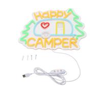 Gonetre Enseigne au Néon de Camping, Lumière LED à intensité Variable Alimentée par USB avec Support en Acrylique pour Décoration Extérieure de Camping-Car