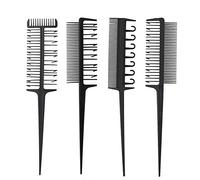 Gonetre Ensemble de Peignes de Coiffeur Professionnel en Fibre de Carbone, Outil de Coloration, de Coloration, de Surbrillance, pour Salon de Coiffure, Usage Domestique, 4 Pièces, 21,8