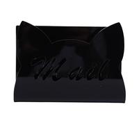 Gonetre Enveloppe D'organisation du Support de Courrier en Acrylique Stand de Conception de L'oreille de Chat élégante Base de Non-glissement pour Bureau à Domicile 5.9x2.2x3.9in (Noir)
