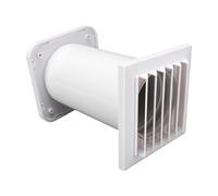 Gonetre Évent Passif carré, Kit de Ventilation Murale avec Tuyau et | Construction ABS, Support Mural Externe, Persienne Anti-pluie et Filtre Anti-poussière, Empêche les Oiseaux, Faible bruit.