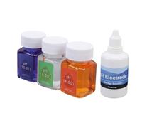 Gonetre Kit de Solution D'étalonnage de PH Professionnel 50 Ml PH 7,00 4.00 10,01 Solutions de Tampon avec une Sonde de 30 Ml Liquide de Protection pour les Laboratoires Utilisation de