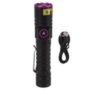 Gonetre LED Lampe Torche UV 365 nm Lampe Torche ultraviolette, lumière Noire, pour Taches d'urine d'animaux Roches Argent durcissement de résine, 1 Pile Lithium (Non Incluse)