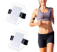 Gonetre Lot de 2 brassards porte-badges 12 x 10 x 2 - Porte-badge avec fermeture - Transparent