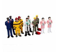 Gonetre Lot de 2 figurines miniatures de carrière de simulation avec policier, enseignant, médecin, ouvrier du bâtiment, pompier pour jeu de décoration de table de sable (5 types)