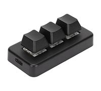 Gonetre Mini clavier à 3 touches rétroéclairé RVB USB 2,4 g sans fil à trois boutons trois modes Mini clavier mécanique de programmation