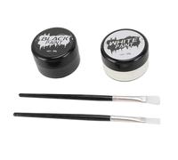 Gonetre Peinture pour le Visage et le Corps Noir et Blanc, Pigment de Maquillage Longue Durée de qualité Supérieure pour Fêtes à Thème, Costumes, Carnaval, Halloween, Bio, Coffret de 2